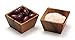 Lipper International Acacia Wood Small Square Bowls | For Condiments | Hand Wash Only | Brown | Set of 2