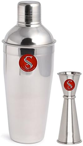 Saanvi Creations Stainless Steel Cocktail Shaker 750ML With Foodgrade Double Side Ring Peg Measure Bar Tool 30/60ML