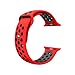 For Apple Watch Band, Wearlizer Soft Silicone Sport Replacement Strap for both Series 1 and Series 2 - 42mm Red and Black, Size L
