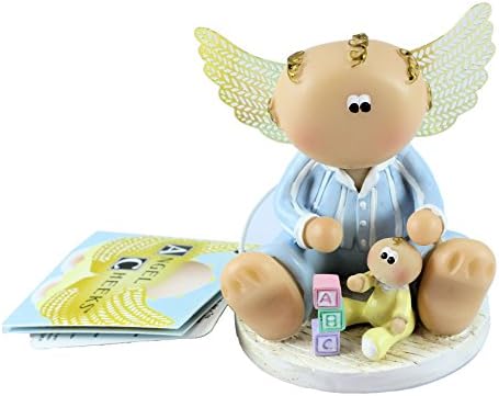 Russ Berrie - Angel Cheek Resin Collectible Figure Hard to find - Baby with ABC Building Block