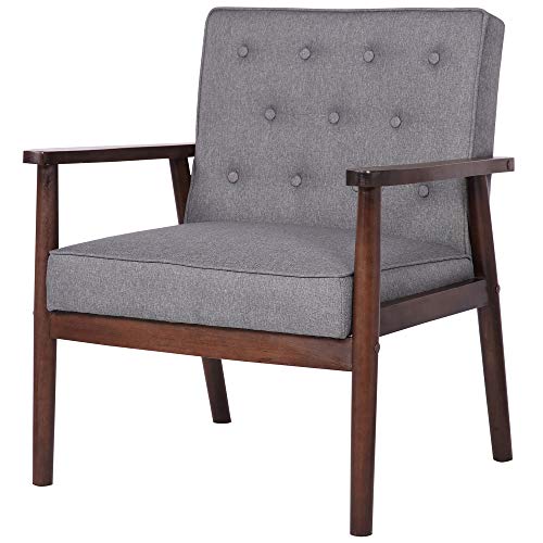JOYBASE MidCentury Retro Modern Accent Chair Wood Frame and Fabric
