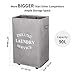 Chrislley 90L Rolling Laundry Hamper on Wheels Laundry Hamper for Laundry Collapsible Clothes Hamper with Wheels Large Laundry Basket Rolling Tall Laundry Cart (Grey)