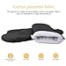 ETECHAMART Cotton Oven Mitts with Silicone Heat Resistant Quilted Microwave Gloves for Baking and Kitchen Thanksgiving Day One Pair (Black)