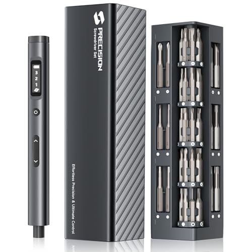 SUFICY 3.7V Mini Electric Screwdriver, 57-in-1 Magnetic Screwdriver Set, Precision Screwdriver Set, Cordless Screwdriver with LED Light, 3 Torque Settings Repair Tool Set for Phone Camera Laptop Watch