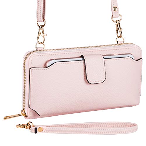Heaye Wristlet Wallet Phone Bags for Women with Card Slots (Pink)