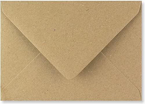 C5 Brown Kraft C5 Coloured envelopes for A5 Greeting Cards Wedding Invitation Crafts 162x229mm- Pack of 25 envelopes (Brown Kraft)