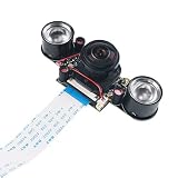 MakerFocus Raspberry Pi4 Camera IR, Raspberry Pi4 Camera Night Vision Fisheye Camera 5mp OV5647 IR-CUT Automatically Switching between Day-Vision and Night-Vision Compatible with Raspberry Pi3B+/3B/2B