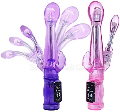 in Bulk 6 Speeds Double Bendable Penetration Rabbit L Stimulator Funny Toys Woman,Pink