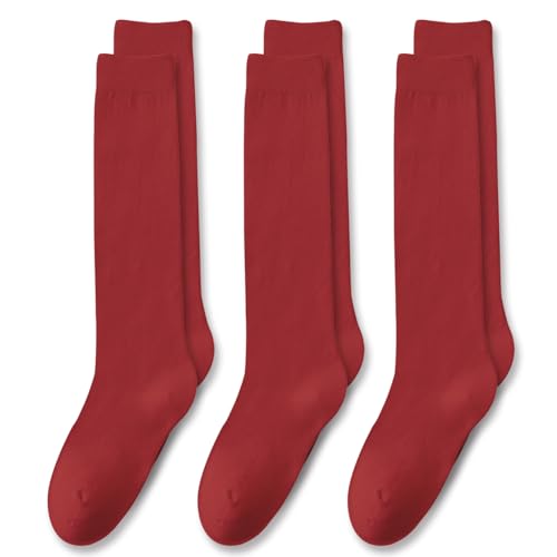 EPEIUS Girls Knee High Socks Seamless Cotton School Uniform Socks Kids Boy Over the Calf Socks 3/5 Pack