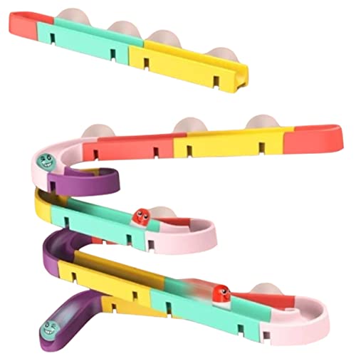COOPHYA DIY Marble Run Bath Educational Ball Track Building for Boys and Easy Assembly Fine Motor Skills Development Safe Bright Colors Wall Mounted Plaything