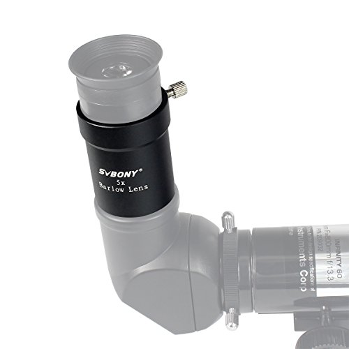 SVBONY Barlow Lens 5x 1.25" Metal Fully Multi Coated Optics Three