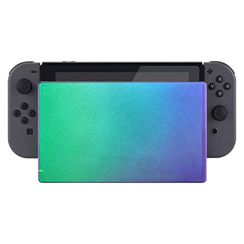 eXtremeRate Custom Chameleon Glossy Faceplate for Nintendo Switch Dock, Green Purple DIY