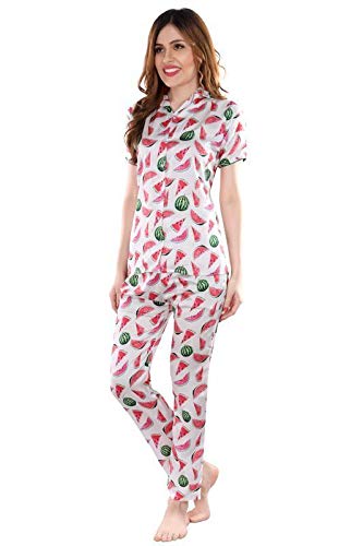 printed satin night suit