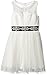My Michelle Girls' Big Sleeveless Dress with Sheer Yoke, Beaded Waistband, and Pleated Top
