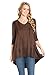 Frumos Womens 3/4 Sleeve Hi-Low Tie Dye Tunic Top Made In USA