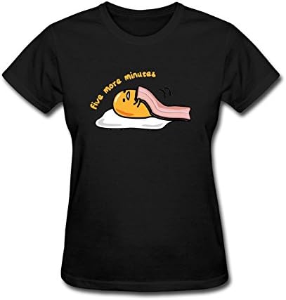 TILLASUN Women's Gudetama Not Today Five More Minutes T-shirt Size L Black