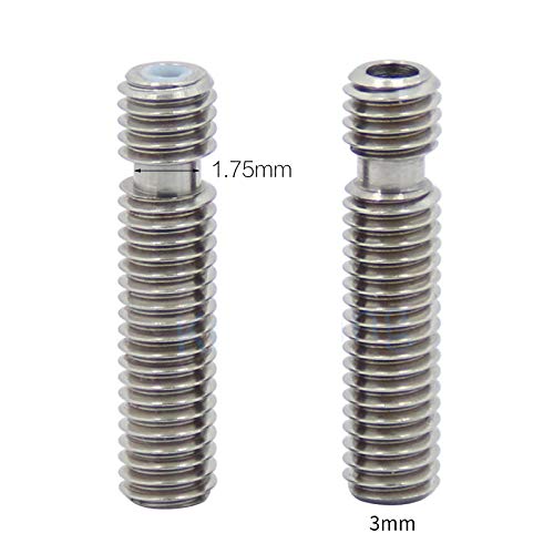Dalkeyie M6x30mm Teflon Nozzle Throat Extruder for MK8 Tube Makerbot 1.75mm Consumable 3D Printer Parts Stainless Steel Pipe Filament
