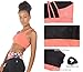 icyzone Padded Strappy Sports Bra Yoga Tops Activewear Workout Clothes for Women (XL, Fusion Coral)