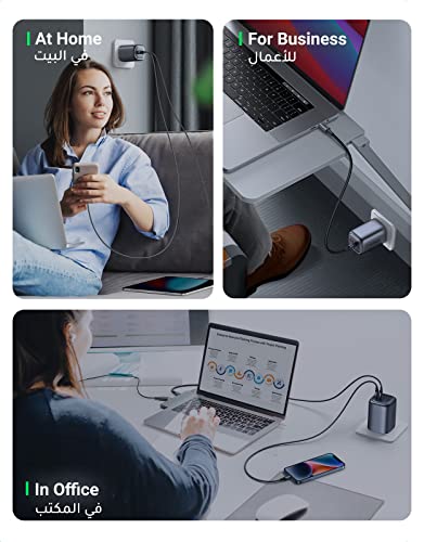 UGREEN Nexode 100W USB-C Charger, 4-Port Type C Wall Fast Charge Plug GaN Laptop Charging Adapter Compatible for MacBook Air, HP/Dell/Lenovo, iPhone 17/16 Pro Max, Galaxy S25 Ultra