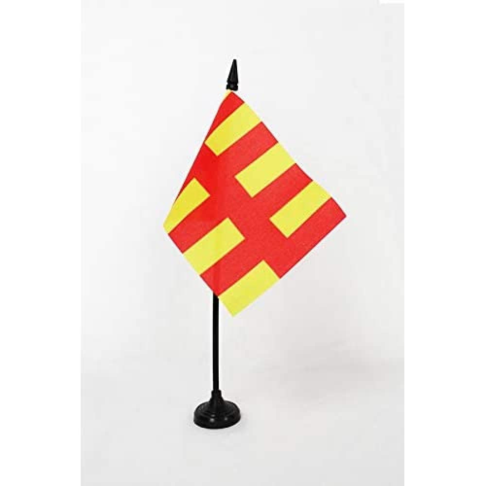 AZ FLAG - Northumberland county Table Flag 4'' x 6'' - Northumberland county Office Mini Banner 100% Polyester 15 x 10 cm - Mini Desk Flag with 10'' Pole and Black Plastic Base