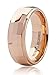 Just Lsy 8mm Tungsten Carbide Rings for Men & Women Wedding Engagement Band 18K Rose Gold Comfort Fit