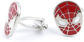 2 Pairs Cufflinks Cuff Links YDMG0 Red Spider-Man Mask Fashion Jewelry Gift Wedding Party Shirt Mens Button Classic