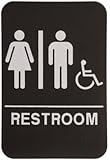 Unisex Restroom Sign Black/White - ADA Compliant
