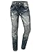 URBANCREWS Mens Hipster Hip Hop Denim Straight Tapered Fit Biker Jeans