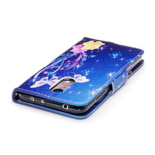 Xiaomi Redmi 5 Case, Bear Village Painted Pattern Premium PU Leather Magnetic Wallet Case Cover with Kickstand and Card Holder ID Slot for Xiaomi Redmi 5 (#3 Butterfly)