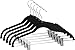 Zoyer Velvet Skirt Hangers (12 Pack, Black)- Non Slip Velvet Pants Hangers with Metal Clips, 360° Swivel Hook, Durable Thin Coat Hangers- Space Saving Velvet Dresses Hangers, Shirt & Clothes Hanger.