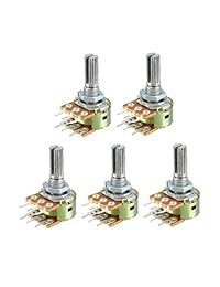 uxcell   Potenciómetro de película de carbono rotativa doble de resistencia variable