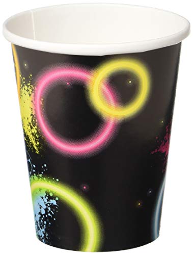 Creative Converting 318133 Glow Party 9 Oz. Paper Cups (8), One Size, Multicolor