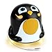 GOgroove Mini Cute Animal Battery Powered Portable Wired Speaker (Penguin) with LED Night Light Speaker for Kids - Passive Subwoofer, Built-in 3.5mm AUX Cable - Plug into Tablets, Phones, more