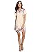 Floerns Women's Floral Print Short Sleeve Casual Top Shirt Dress Apricot XL