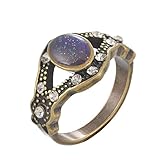 MJARTORIA Oval Antique Bronze Color Retro Style Eye Shape Changing Emotion Feeling Mood Ring