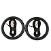 Foldable Fitness Gymnastic Rings - Set of (2) - Fully Adjustable Straps with Metal Buckles. Excellent for Pull Up Exercise or Olympic Gym Crossfit Training. Great for Dips and Full Body Strength.