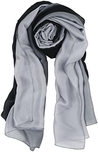 Cackss Womens Fashion Silk Scarf Long Shawl Gradient Color