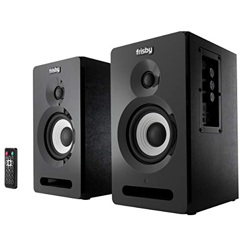Frisby FS-2010BT Powered Bookshelf Speakers – 2.0 Active Near Field Monitors – Digital Optical Input – Bluetooth Streaming – Studio Monitor Speaker – 40 Watts RMS – Black