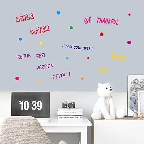 IARTTOP Inspirational Quotes Wall Decal, Motivational Phrases Sticker for Home Decoration, Positive Sayings Window Cling Decor and Classroom Decor (3 Sheet Multicolor Decals)