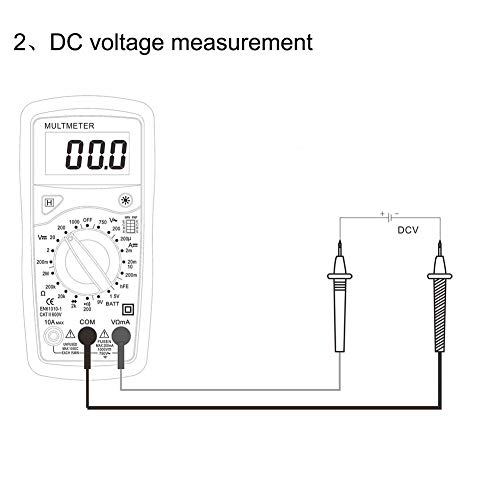 CactusAngui Autorange Digital Display Multimeter Mini Square Portable Battery Tester Ammeter Yellow