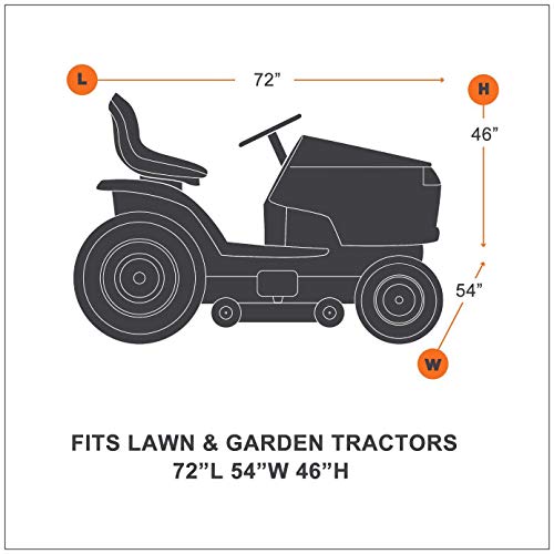 Lawn Mower Cover Durable Waterproof Outdoor Riding Lawn Tractor Cover L72 xW54 xH46