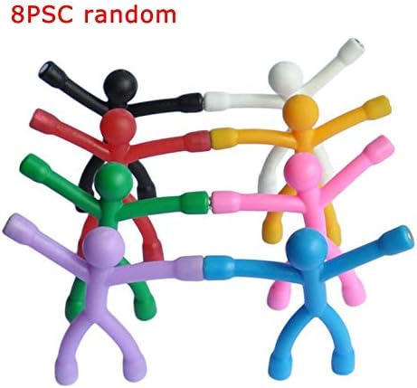 8Pcs Bendable Magnetic Q-Man Toy Children Kids Toy Cute Flexible Rubber Figures Sticker for Holding Papers Photos