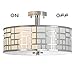 Popity Home 2 Light Chrome Finish Flush Mount Ceiling Light,Tempered Glass Ceiling Lamp