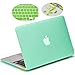 LENTION Hard Case for MacBook Air (11-inch, Late 2010 to Early 2015) - Model A1370 / A1465, with Keyboard Cover and Port Plugs, Matte Finish Case with Rubber Feet (Frost Green)