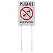 Kichwit Double Sided No Dog Poop Yard Sign, All Metal Construction, Measures 11.8
