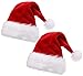 ALIMITOPIA 2pcs Christmas Santa Hat,Double Layer Luxury Plush Christmas Santa Claus Cap Xmas Hat for Adults