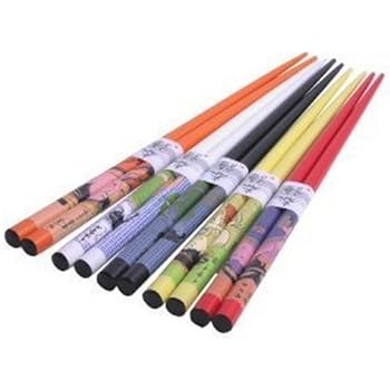 JapanBargain, Bamboo Chopsticks Reusable Chinese Korean Japanese Chopsticks Set Wood Chop Sticks Hair Sticks 5 Pair Gift Set Dishwasher Safe, 9 inch (1, Geisha)