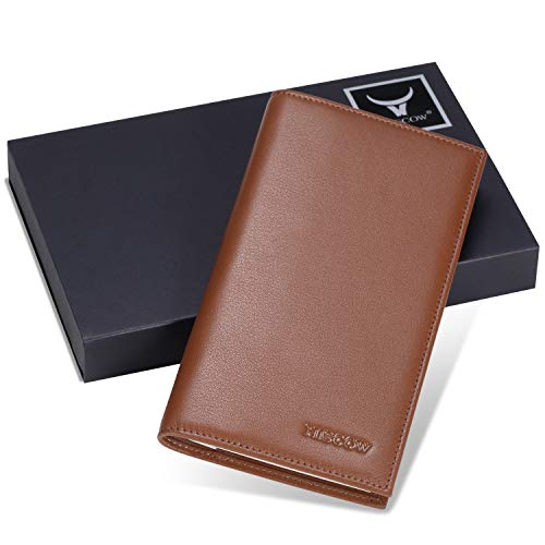 HISCOW Classy Standard Checkbook Cover with Free Divider - Italian Calfskin (Premium Cognac)