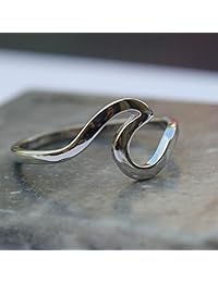 Anillo de plata de ley 925, diseño de ondas de diamante Oxford, 2   12, elige tu color