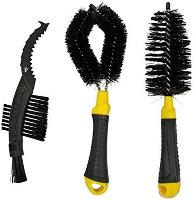 Invero 3 Piece Bike Bicycle Cleaning Dirt Wash Brush Set - Suitable for Most Bikes